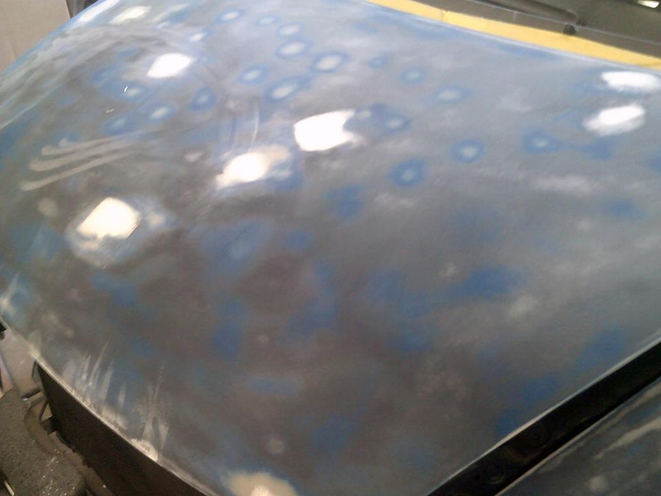 Body work repaired and clear stripped off