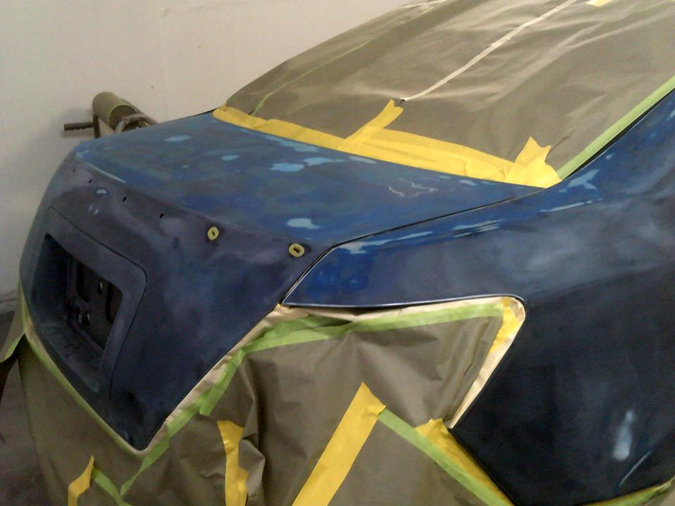 Car completly sanded and masked to prime